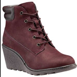 wedge timberland style boots